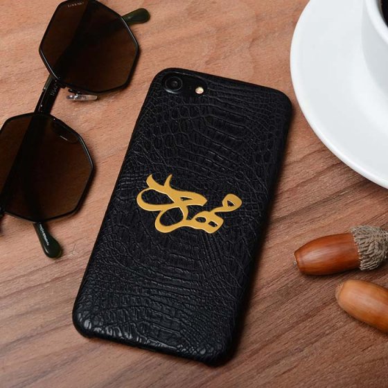 قاب موبایل طلا چرم اسم مهراد