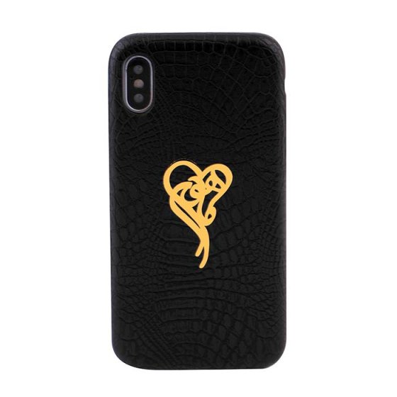 قاب موبایل چرم با پلاک ماهور