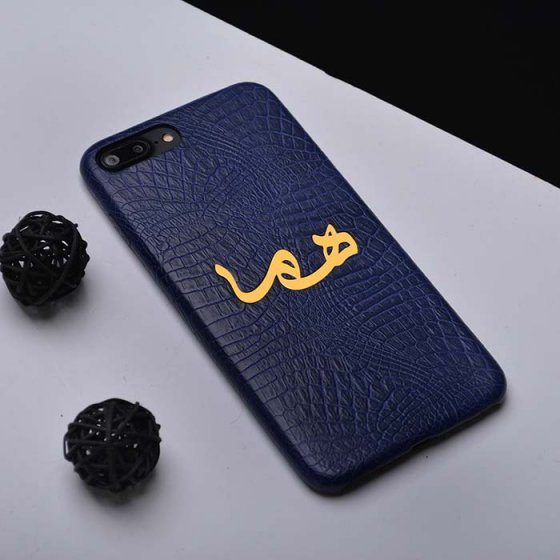 قاب موبایل چرم با پلاک اسم هما