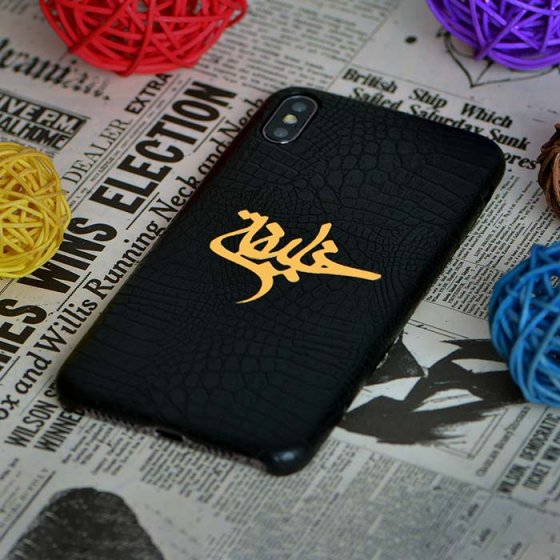 قاب موبایل چرم با پلاک خلیفه