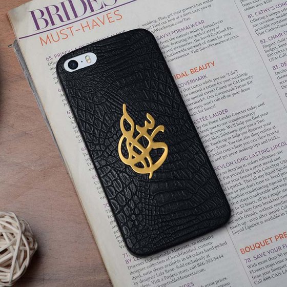 قاب موبایل چرم با پلاک یسرا