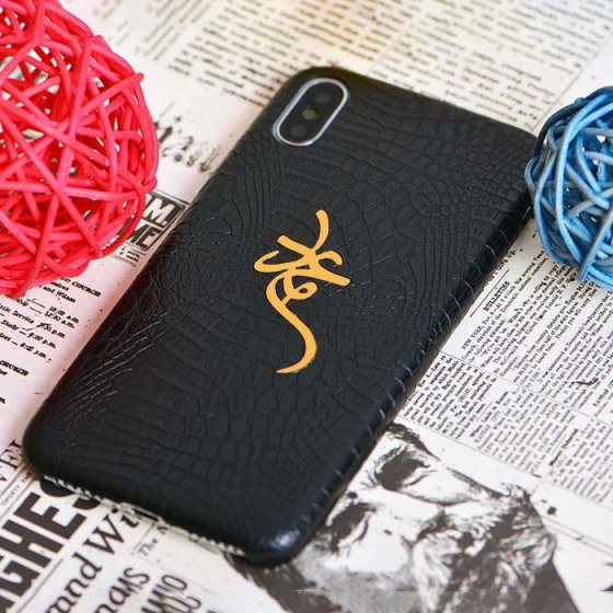 قاب موبایل طلا چرم اسم عماد