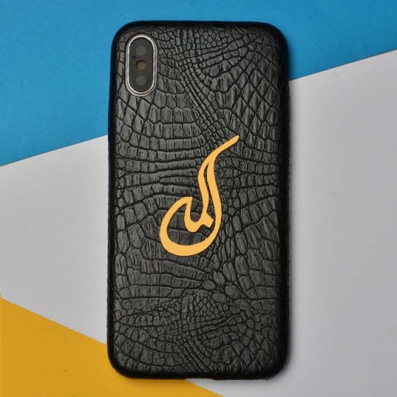 قاب موبایل چرم با پلاک اسم آلما