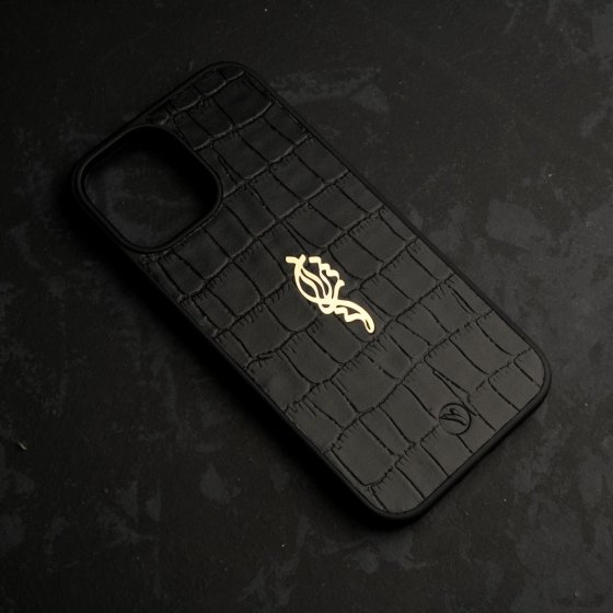 قاب موبایل طلا چرم اسم شایان