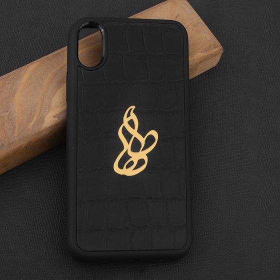 قاب موبایل چرم طلا طبیعی اسم طاها