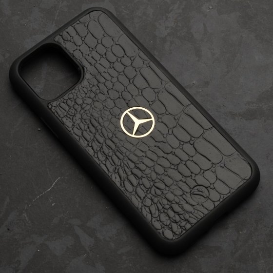 قاب موبایل طلا چرم لوگو بنز