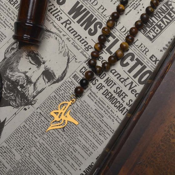 گردنبند سنگی طلا اسم راحله