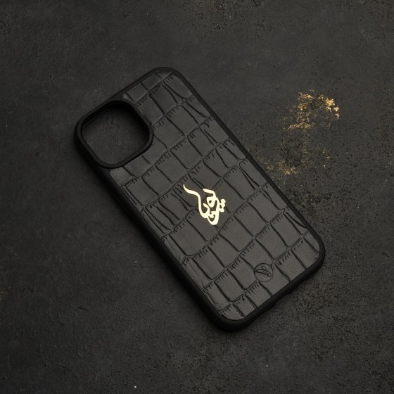 قاب موبایل طلا چرم اسم پویا