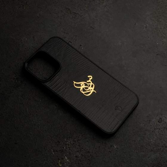 قاب موبایل طلا چرم اسم سامان