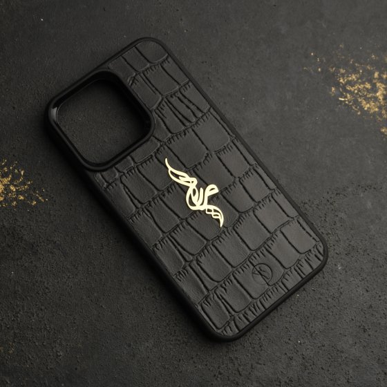 قاب موبایل طلا چرم اسم میلاد