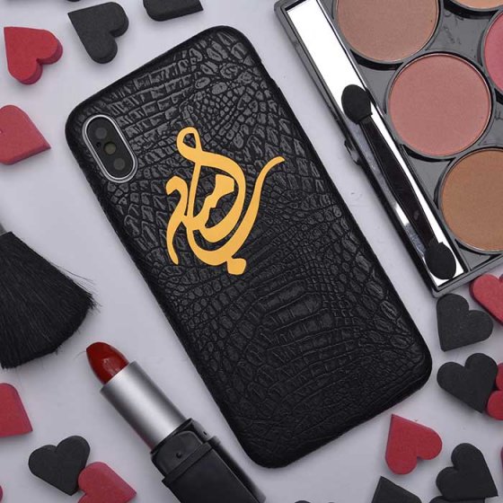 قاب موبایل چرم با اسم رامبد