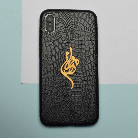 قاب موبایل چرم با پلاک مهناز