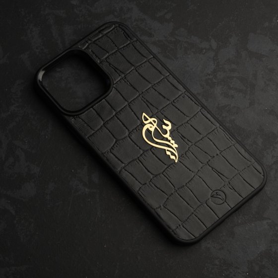 قاب موبایل طلا چرم اسم پیام