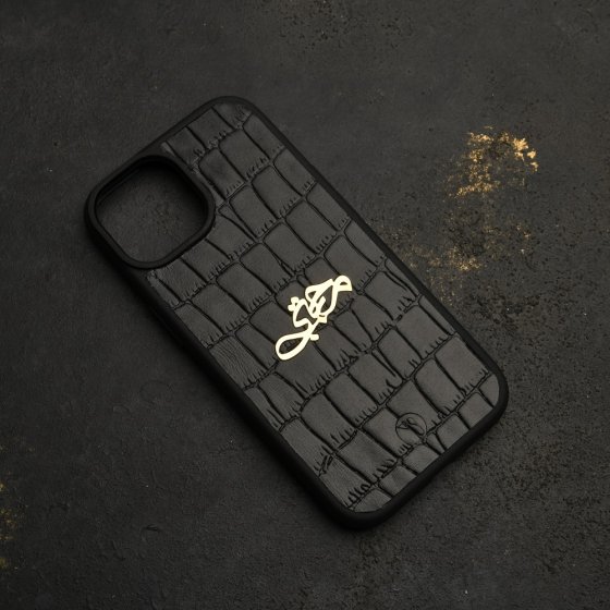 قاب موبایل طلا چرم اسم مجتبی