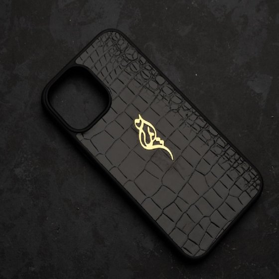 قاب موبایل طلا چرم اسم ایمان