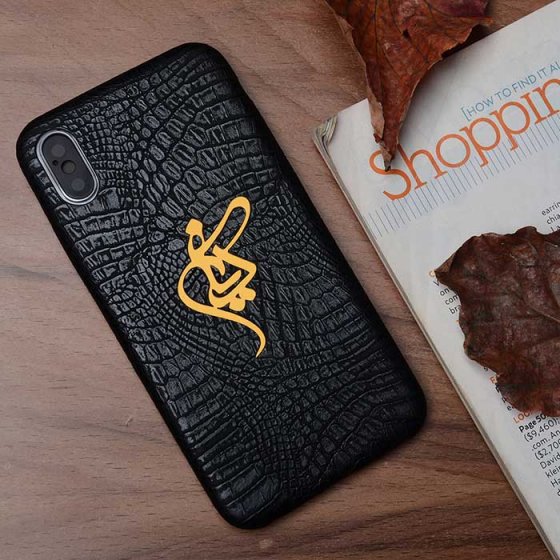 قاب موبایل چرمی با پلاک کیان