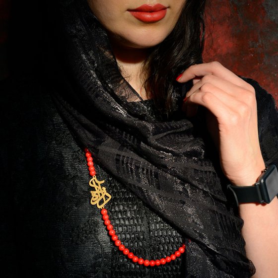 گردنبند سنگی پلاک طلا یگانه