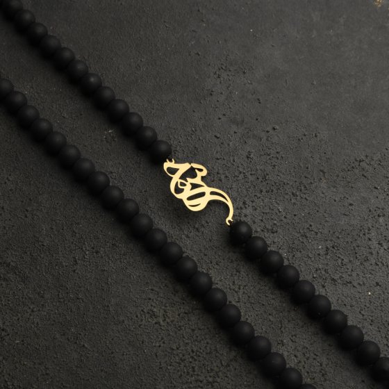 گردنبند سنگی پلاک طلا حسن