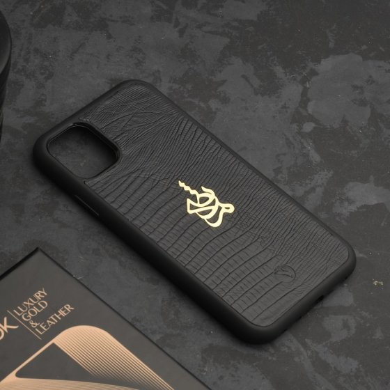 قاب موبایل طلا چرم اسم مرتضی