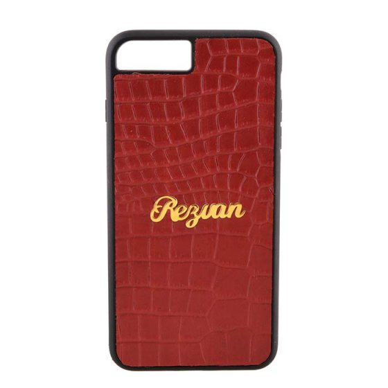 قاب موبایل چرم طبییعی با پلاک اسم رضوان