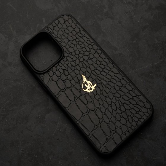 قاب موبایل طلا چرم اسم عباس