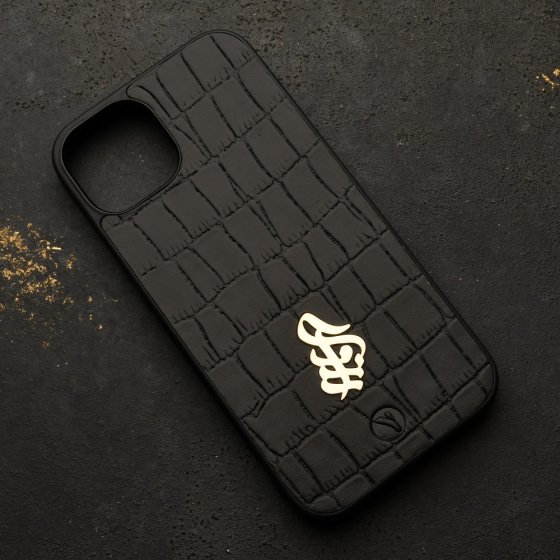 قاب موبایل طلا چرم پلاک آرزو