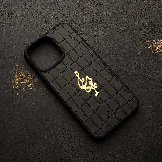 قاب موبایل طلا چرم اسم پویان