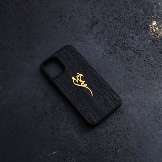 قاب موبایل طلا چرم اسم ثمین