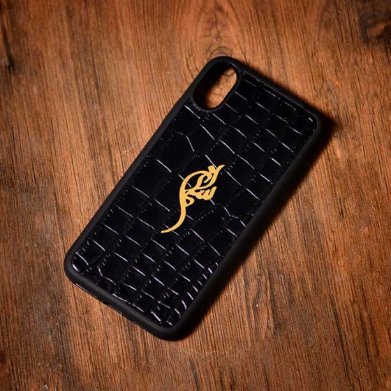 قاب موبایل چرم طبیعی با اسم سلمان