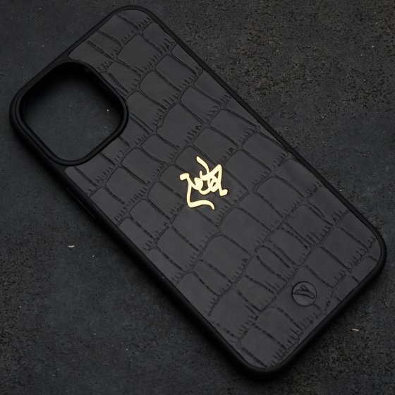 قاب موبایل طلا چرم اسم بهمن