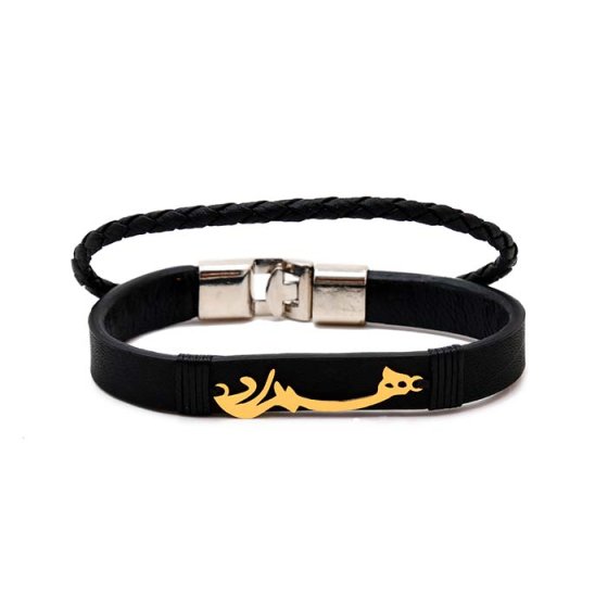 دستبند طلا چرم همزاد