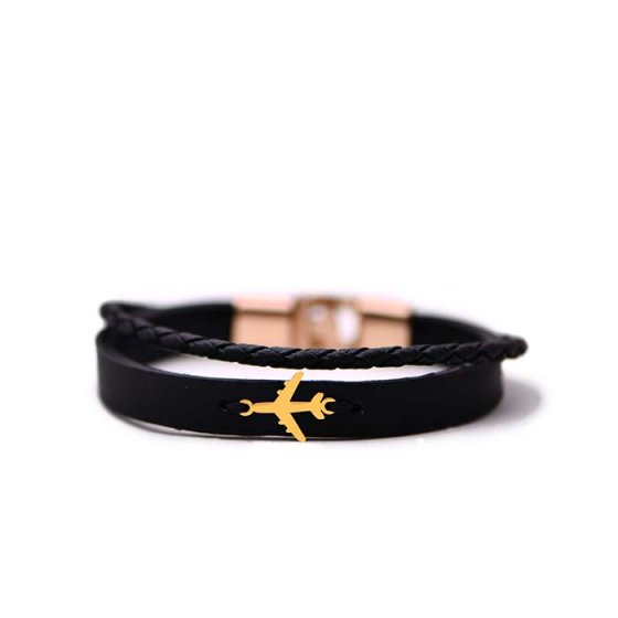 دستبند طلا چرم طلا طرح هواپیما