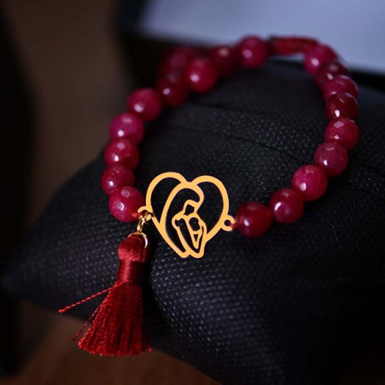 دستبند طلا چرم مادر