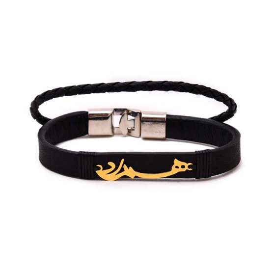 دستبند طلا چرم همزاد