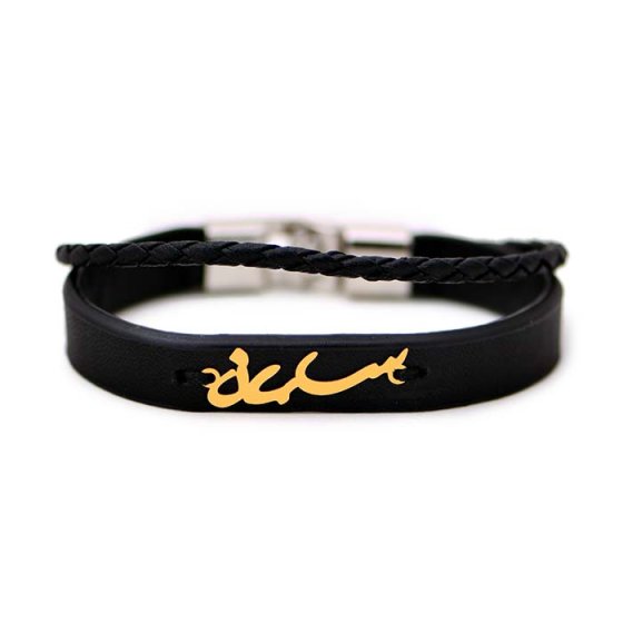 دستبند طلا چرم طلا اسم سلمان
