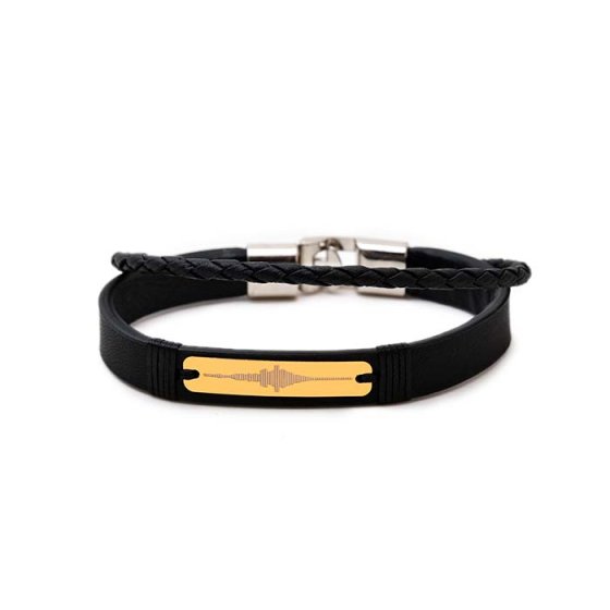 دستبند طلا چرم طلا با طرح وویس