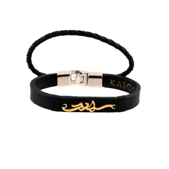 دستبند طلا چرم با اسم سهند