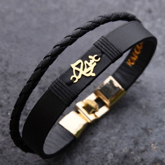 دستبند طلا چرم اسم سجاد