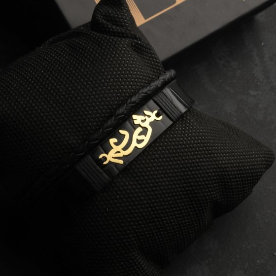 دستبند طلا چرم اسم شبنم