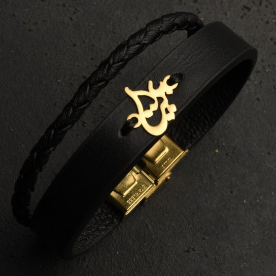 دستبند طلا چرم اسم بیتا