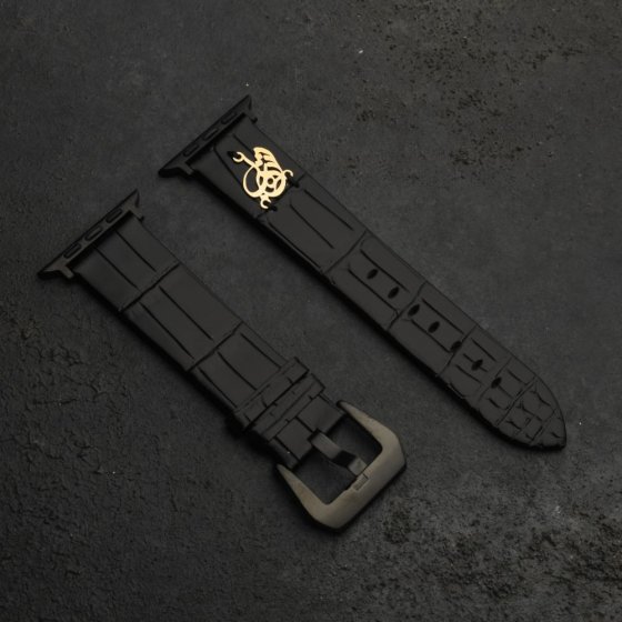 بند اپل واچ طلا چرم اسم شهاب