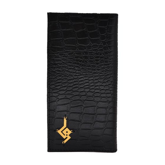 کیف کتی چرم با پلاک طلا اسم رضا