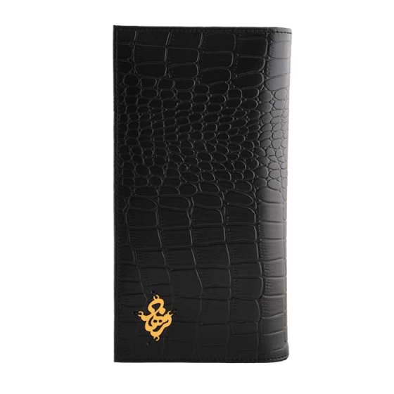 کیف کتی چرم با پلاک طلا اسم فرهاد