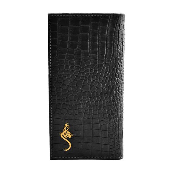 کیف کتی چرم با پلاک طلا اسم ماهان