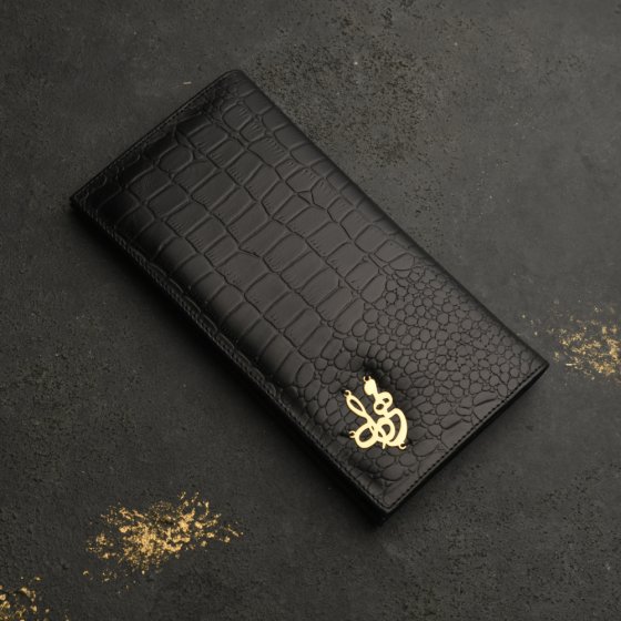 کیف کتی طلا چرم اسم مهرداد