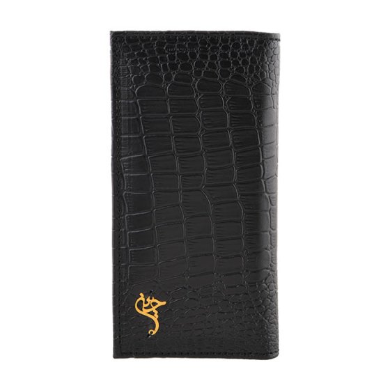 کیف کتی چرمی با پلاک طلا اسم حسین