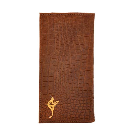 کیف کتی چرم با پلاک طلا اسم حسین چرم طبیعی