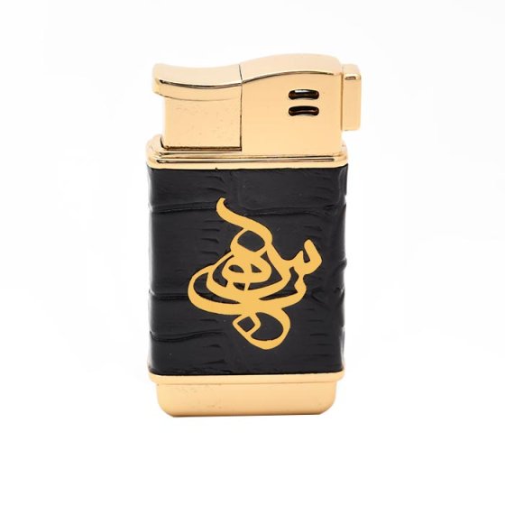 فندک چرم و طلا با پلاک اسم سهاب