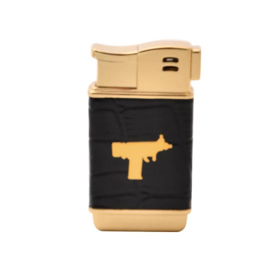 فندک چرم طلا طرح تفنگ