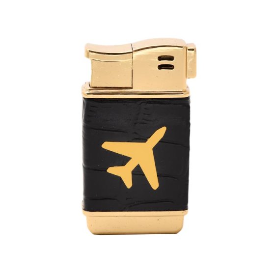 فندک چرم طلا طرح هواپیما